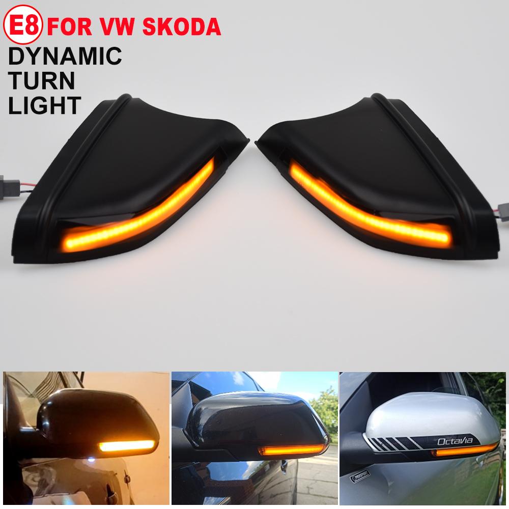 For VW Polo MK4 9N LED Rearview Mirror Indicator Blinker Light Dynamic Turn Signal For Skoda Octavia MK2 1Z 2004-2008