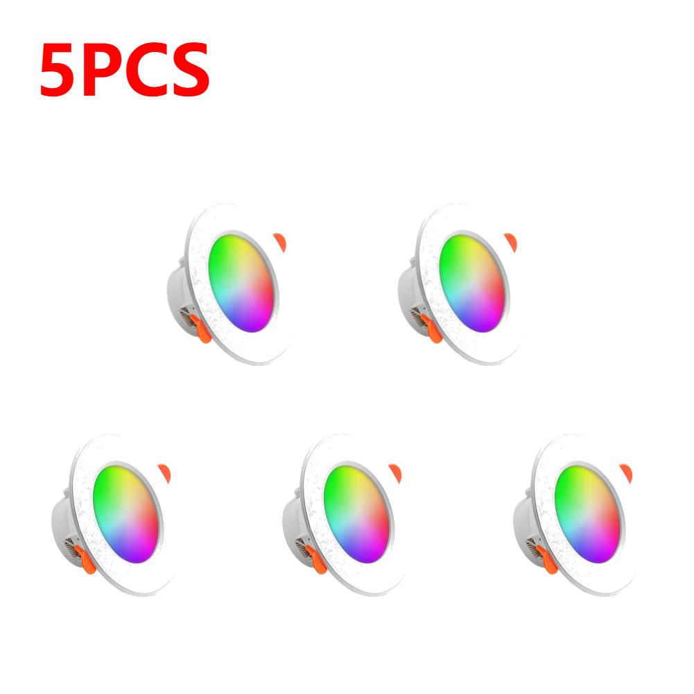 1-12pcs 10W Smart LED Downlight Bluetooth-Compatible Recessed Ceiling Lamp Dimmable Round Panel Light for Living Room Decor