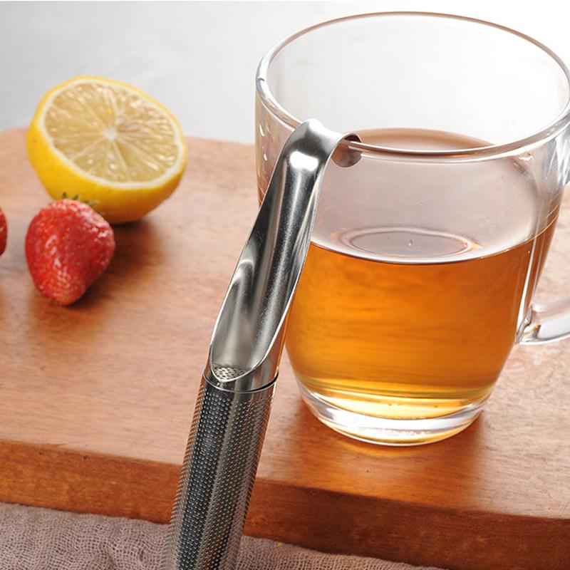 1 buc 304 din oțel inoxidabil ceai pentru bere filtru de ceai telescopic agățat tip țeavă mâner pâlnie de ceai țeavă de ceai stick de ceai filtru de ceai