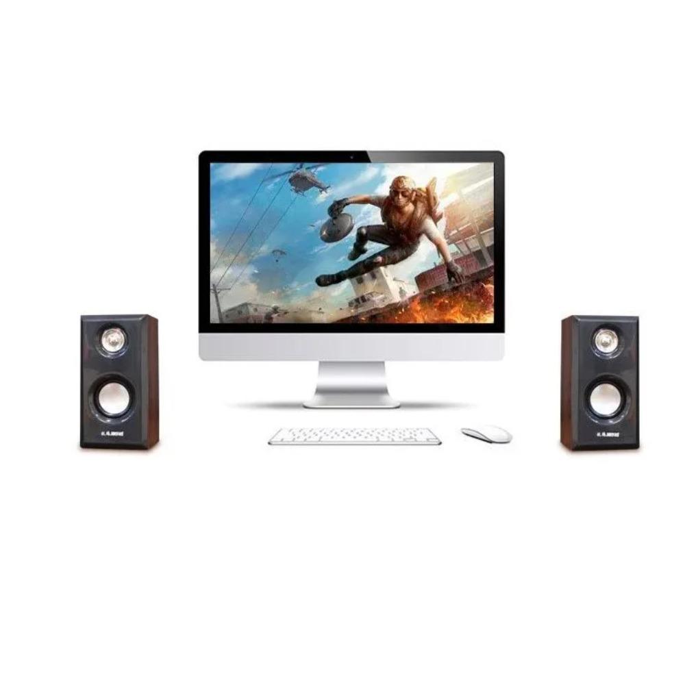 Wooden Speakers USB Powered 3.5MM Audio Jack Surround Sound Wooden Wired Loudspeakers Computer Speakers for Laptop Smartphones