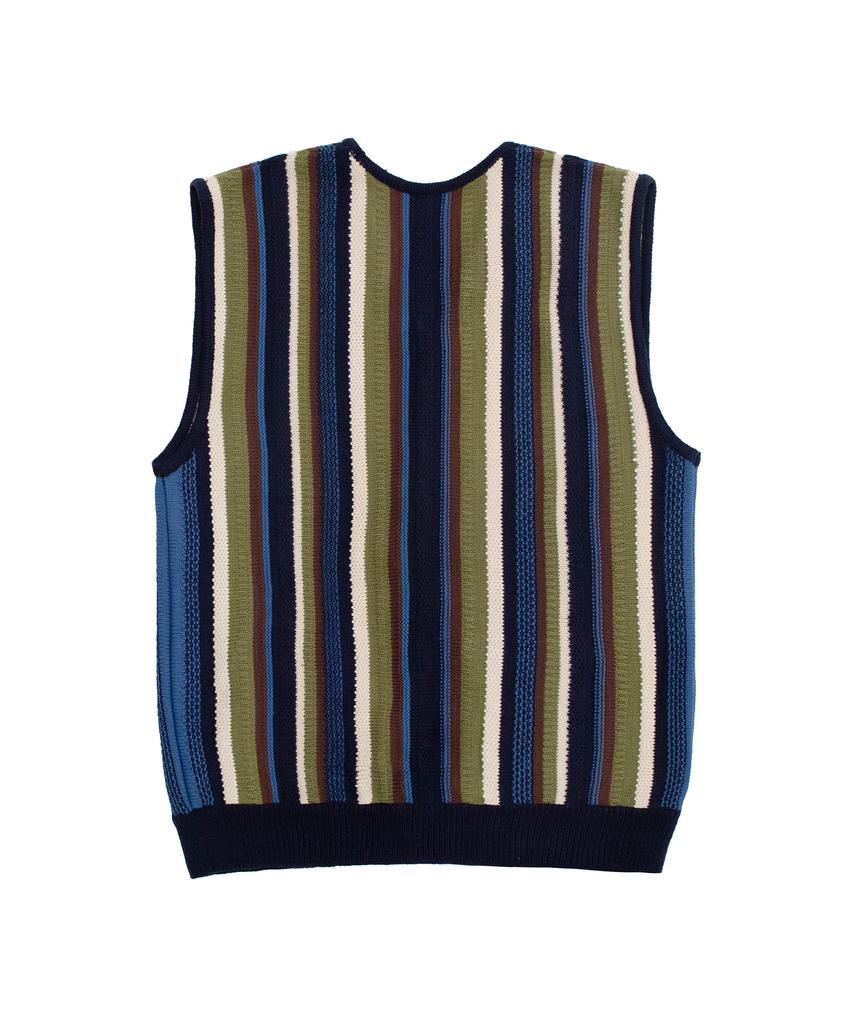Cactusdonutmarket Vertical Stripe Knit Vest - Blue