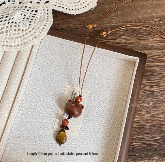 Mori Acorn-Style Ethnic Necklace: Handmade Woven Cotton & Linen Unisex Apparel Accessory