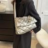 Women Space Designer Shoulder Bag Winter Down Padded Quilted Large Capacity Handbag Shopper Tote Bag