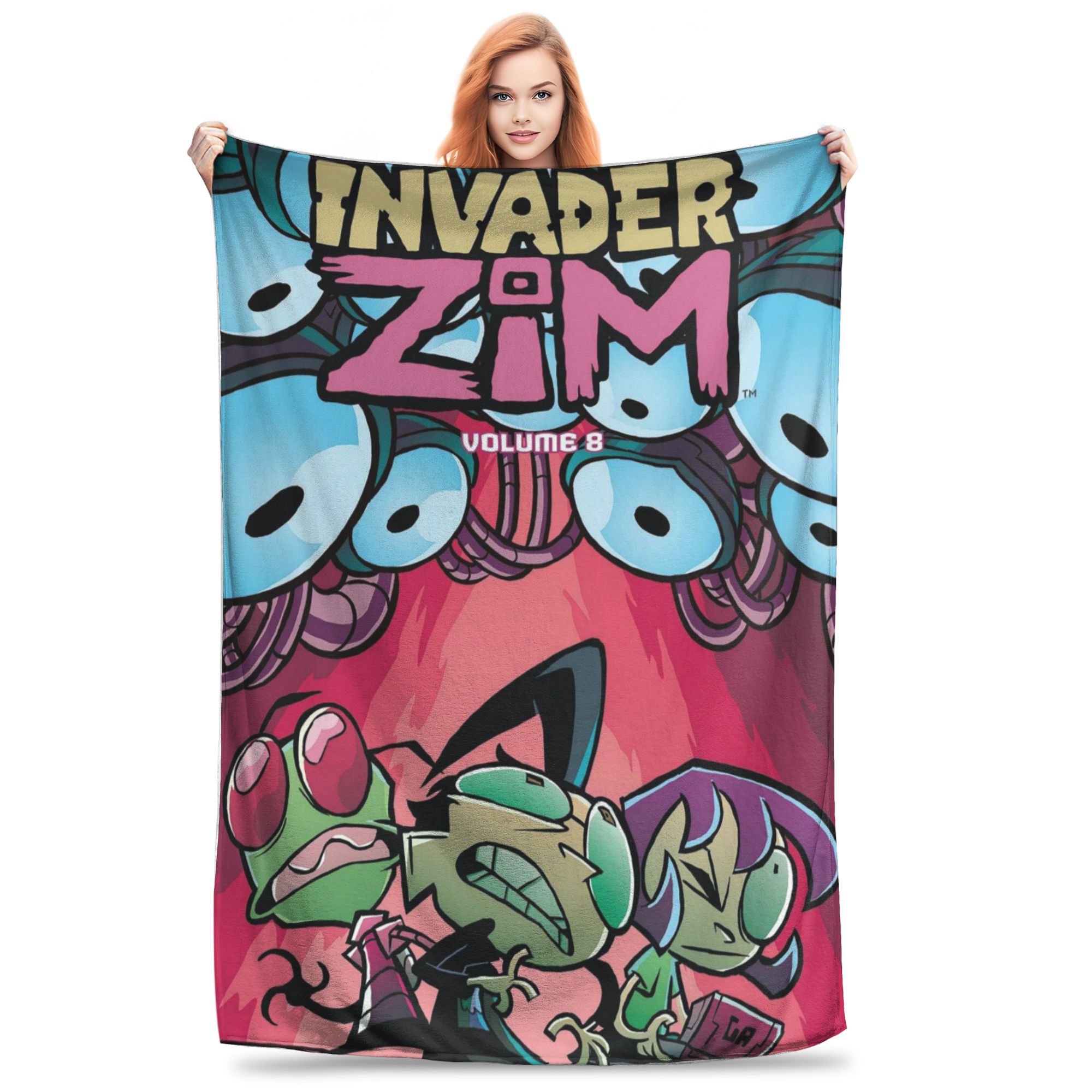 

Invader Zim Gir Blankets Warm Flannel Sofa Throw Blanket for Home Bedroom Outdoor Throws Bedspread Quilt 80x120cm