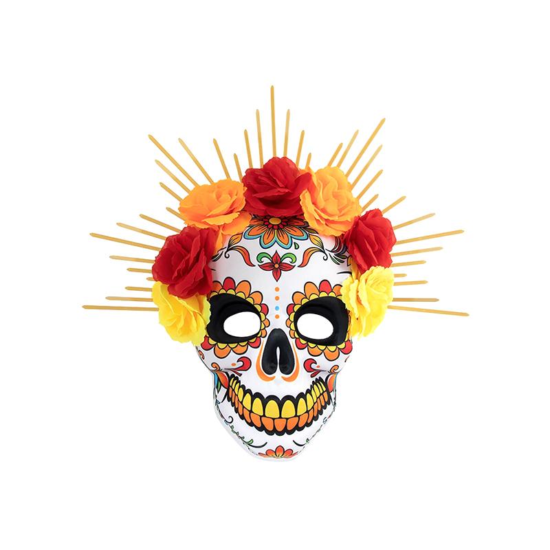 

Готическая маска на Хэллоуин, мексиканский День мертвых, маска на все лицо, маска из ЭВА для вечеринки на Хэллоуин, маска для глаз, головной убор, маска черепа, маскарад жёлтый