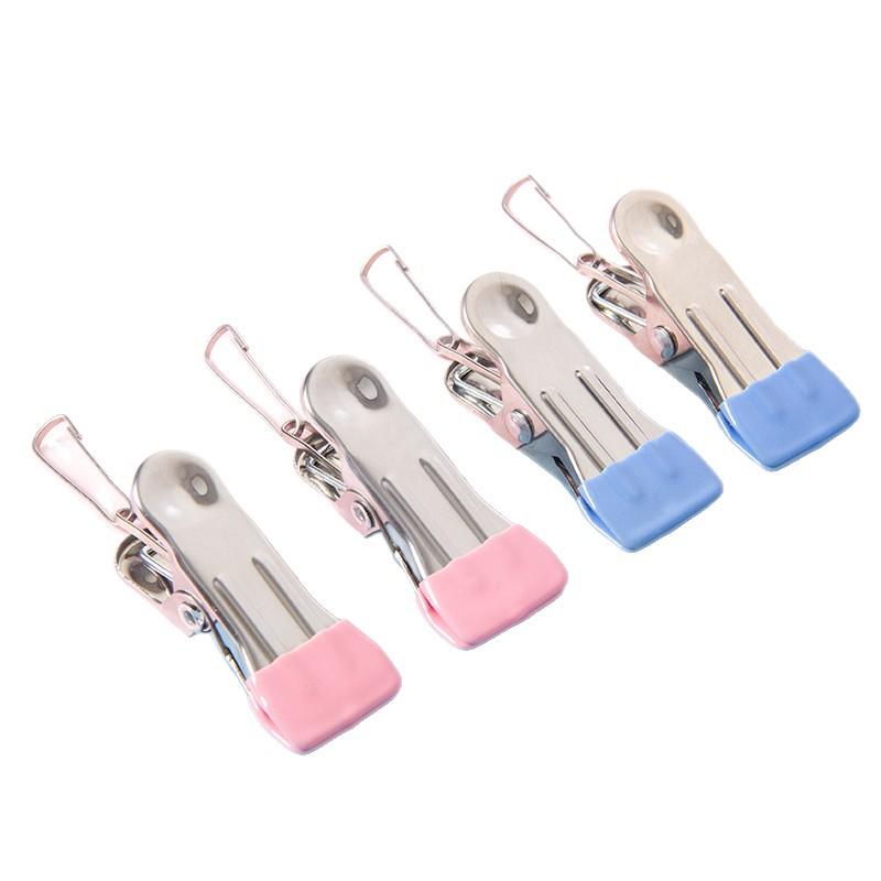 Rustproof Stainless Steel Non-Marking Sock Clips for Dorm & Household Drying.