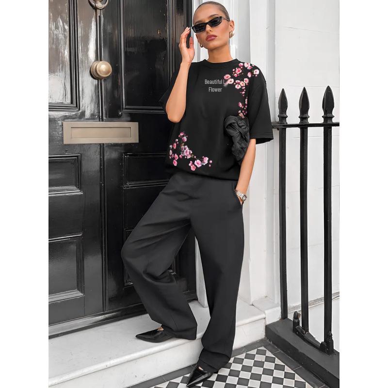 Women's Short Sleeve Raglan Cotton T-Shirt - Loose Fit Base Layer Top