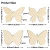 48pcs Butterfly Wood Slices Unfinished Wooden Blank-Chips Embellishments Craft