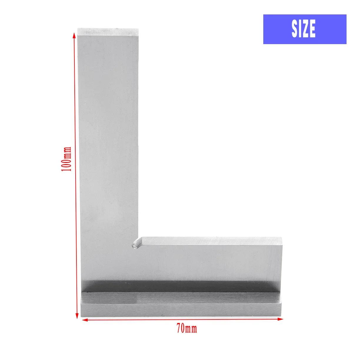 100x70mm Angle Ruler Gauge Flat Corner Square Ruler Wide Base Vertical/Horizont DIN875-0 Gauge Measuring Tools Metal Woodworking