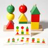 Wooden Shape Sorting Blocks With Color Matching For Early Education Kids