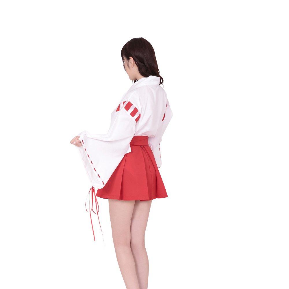 Dream Maiden Mini Shrine Maiden White and Size A&TCollection Costume, Red, M, Women's