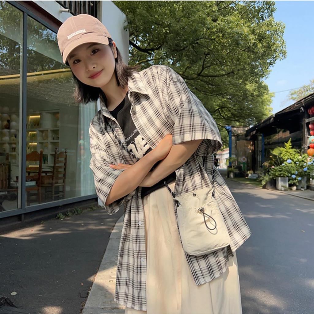 [fourfivesix Haru] Smartphone-Tasche, Mini-Umhängetasche für Damen, Klein, Leicht, Crossbody-Tasche, Mini-Pochette, Unisex, Lässig (Schwarz)