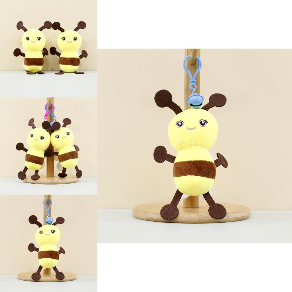 Adorable Little Bee Plush Keychain Soft Stuffed Animal Charm Bag