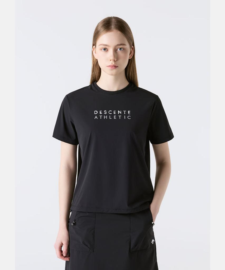 DESCENTE Women'S Cooling Woven Short Sleeve T-Shirt Black Sr122Pts32