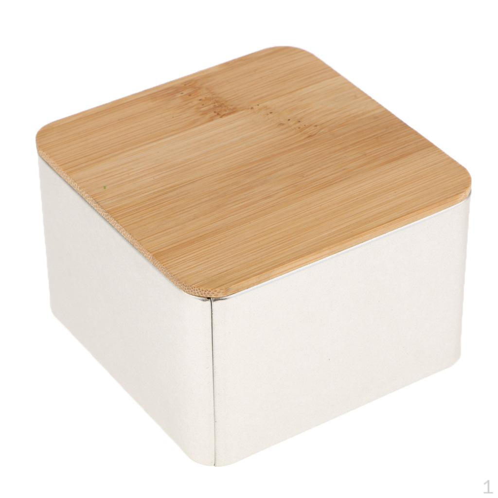 

Bamboo Lid Storage Boxes Wooden Containers Organizer Tea Box Caddy Jars Coffee Cans E