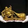 Copper Maitreya Buddha Statue Big Belly Laughing Buddha Ornament Monk Gold Bag Company Opening Gift