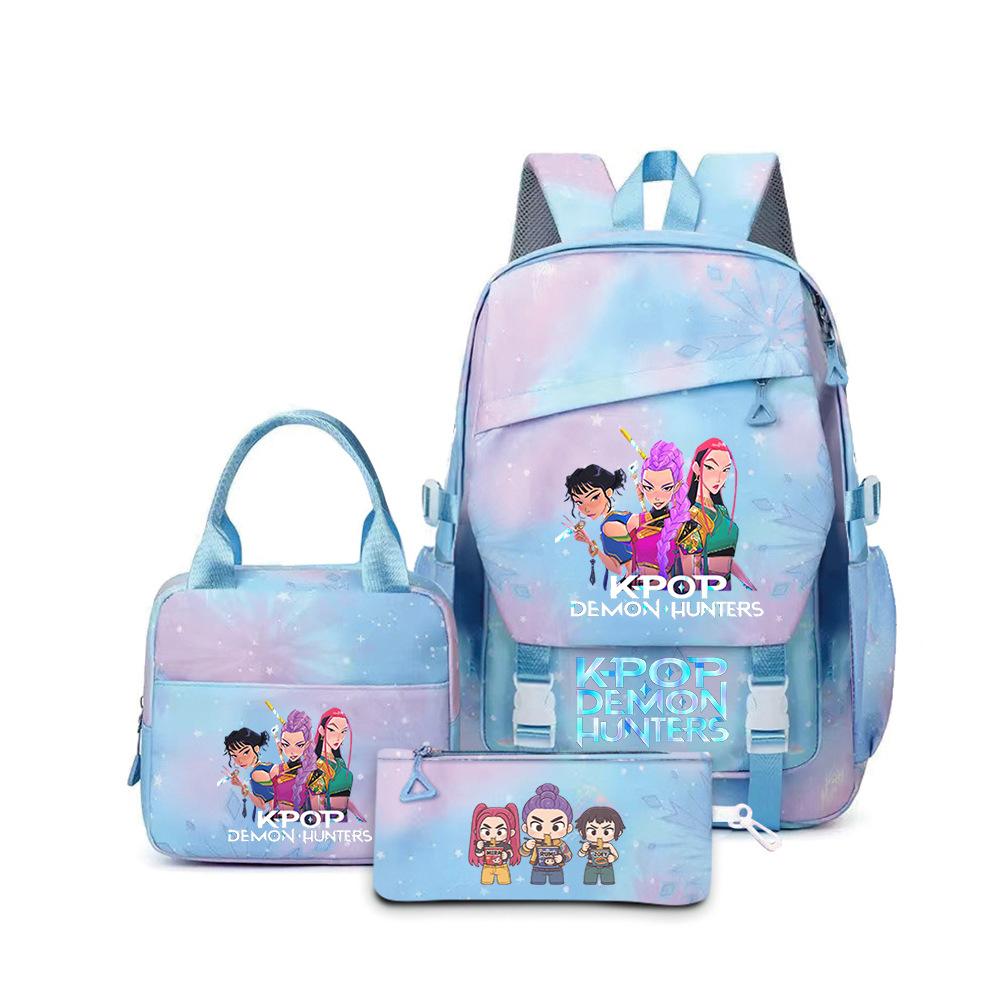 Kpop Demon Hunters, Elementary School Bag, Children'S Backpack, Lunch Bag, Pencil Bag, Three-Piece Set, Student Backpack