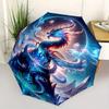 1pc Enchanted Dragon Realm Fully Automatic Folding Portable Umbrella, 8 Iron Frames, Three-Fold Design, Suitable for All Seasons, Suitable for Ou