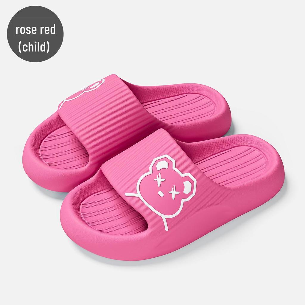 EVA Bear Slippers for Women & Children - Cute, Non-Slip, Summer Indoor/Outdoor Footwear with Unique Step-On Comfort
