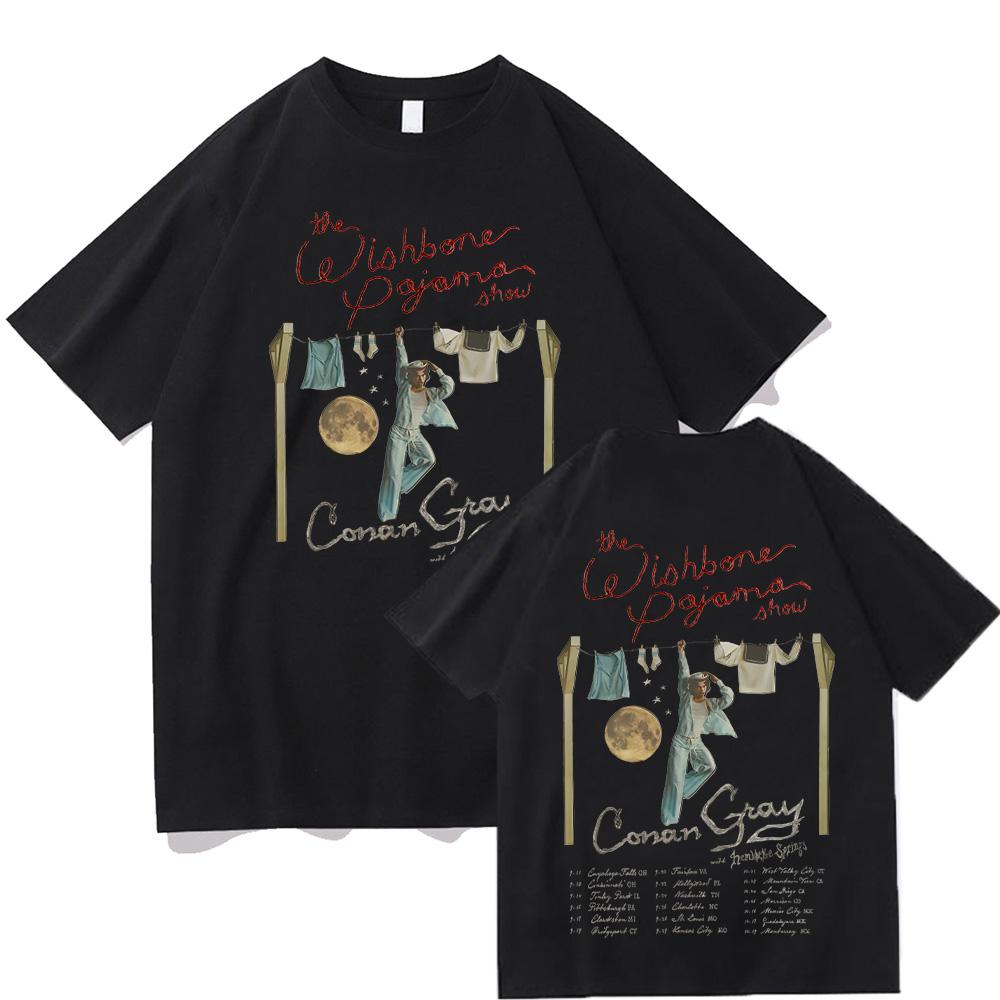 

Conan Gray Tour 2025 T-shirts The Wishbone Pajama Show Graphic Print Tee Trends Harajuku Aesthetic Cotton Tshirts Unisex Y2K Top XS чёрный