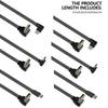 USB 2.0 Male to USB C Data Cord Wire Straight Head/90 Degree Bend Flat Cable for Tablet Phones 480Mbps Data Transfer