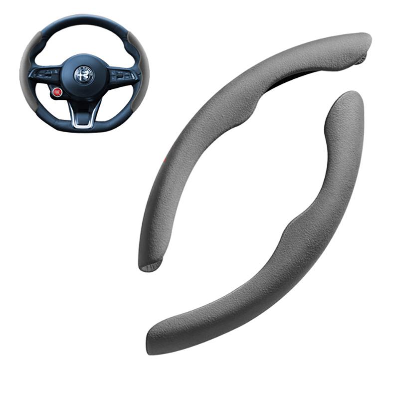 YAQG2 Car Steering Wheel Cover Segment Steering Wheel Protection Cover For Alfa Romeo Giulia Stelvio Interior Styling Car Accessories