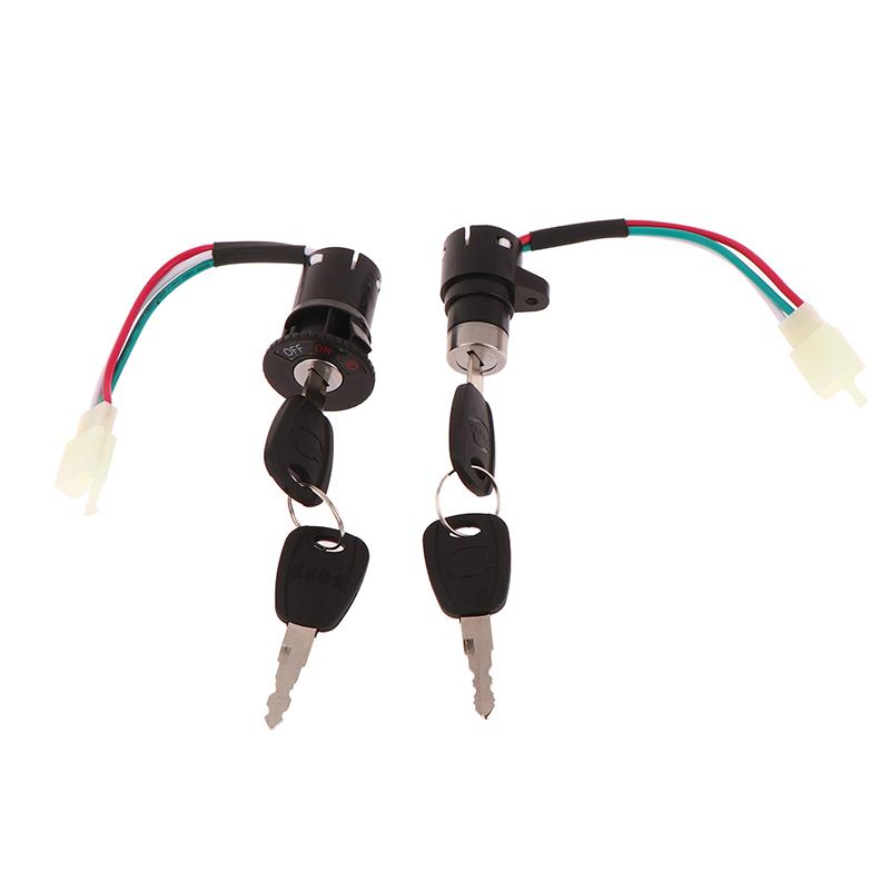 1Set Universal Motorcycle E-Bike Ignition Switch Key With Wire For Motorcycle Electric Bike Scooter Accessories