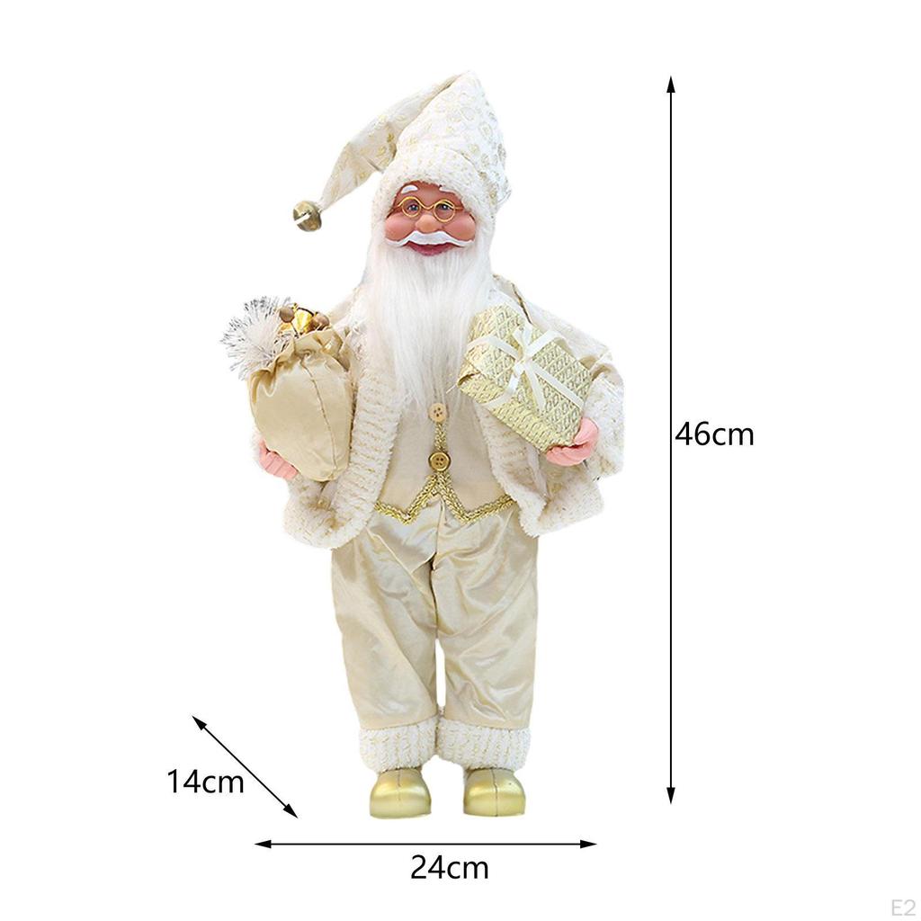 18 Inch Santa Decoration Figure with Gift Bag for Home And Office