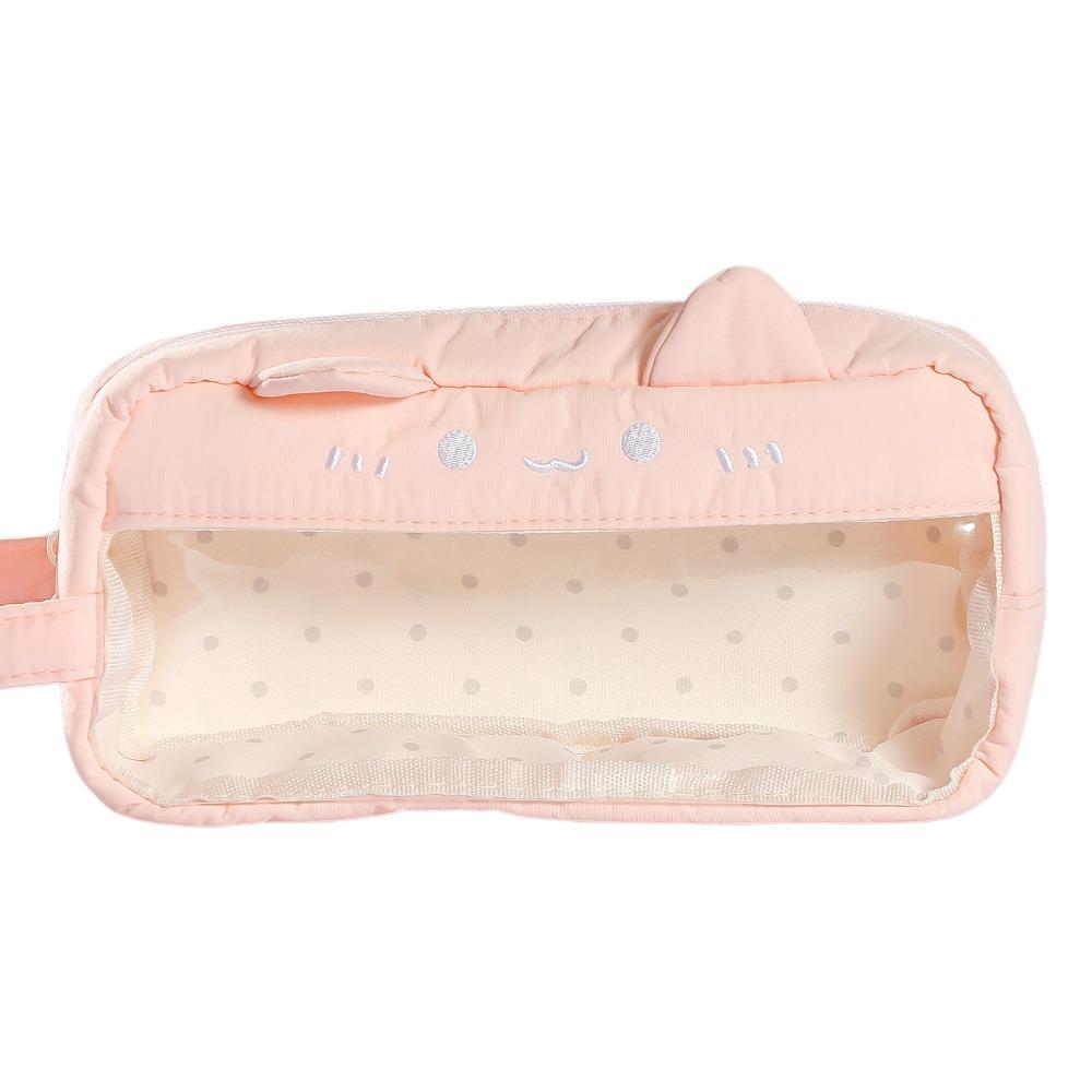 Desktop Storage Y2k Dots Cat Pencil Case Large Capacity Cloth Stationery Bag School Supplies