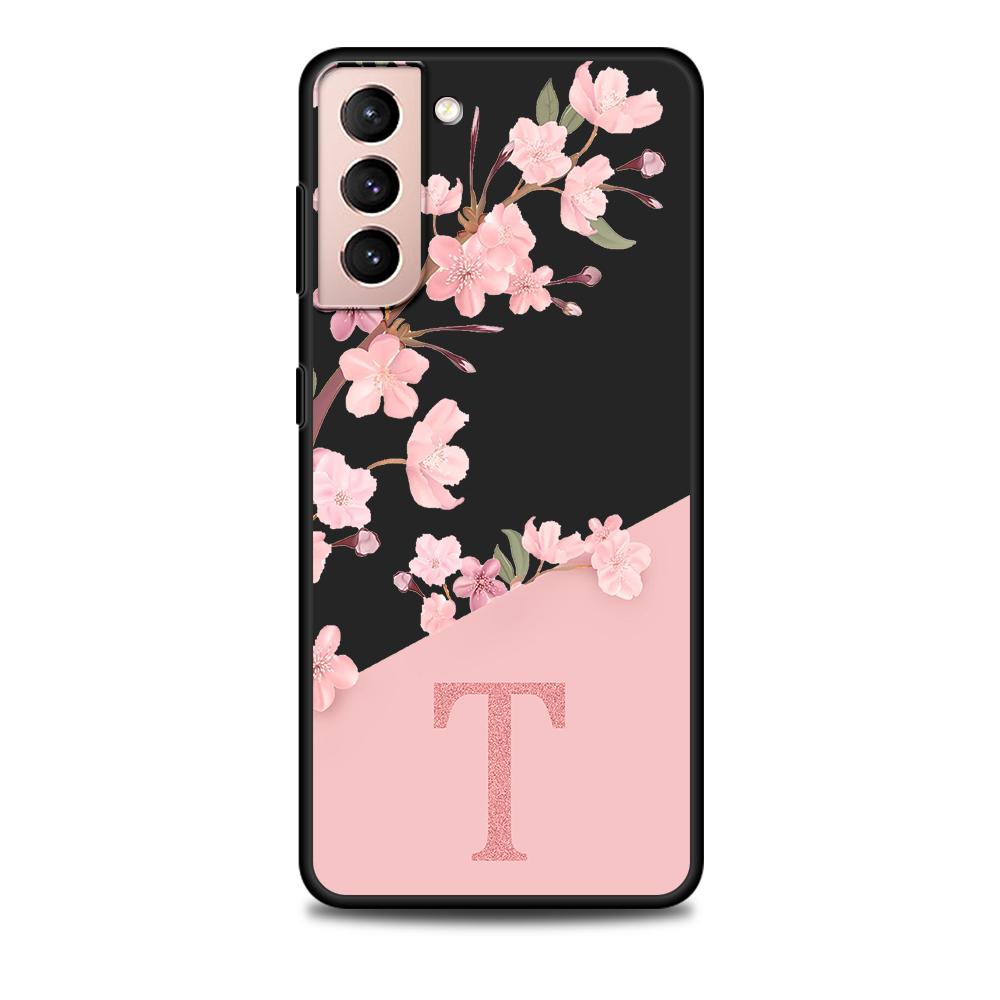 

Чехол Cherry Blossom Pink Letter для Samsung Galaxy S22 Ultra, чехол для телефона S21 S20 FE S10 S9 S8 Plus S10e S7 Edge, силиконовый чехол Samsung A51 4G