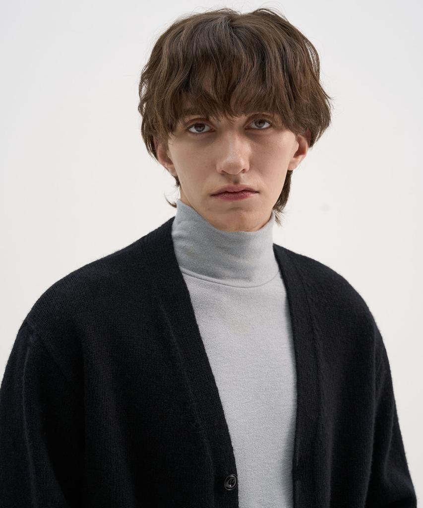 Trip Le Sens [100% Wool] Pure Light 4-Button Crop Cardigan_Black