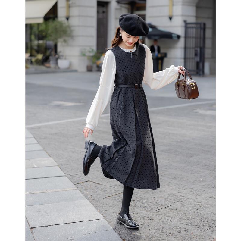 Mocana French Retro Polka Dot Vest Dress