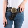 Western Style Hollow Belt Exaggerated Cowboy Wide Disc Belt Disc Belt  for Women