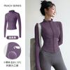 New velvet yoga clothes jacket women's spring elastic breathable long-sleeved sports fitness clothes slim yoga top