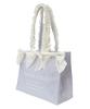Maison de Fleur Jacquard Ribbon Frill Square Tote Bag, Blue, Size F, 08000628500
