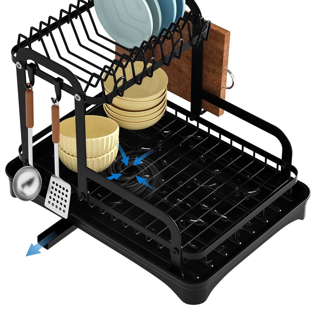 Compact Kitchen Dish Rack & Organizer for Bowls, Chopsticks, Cups, and Cutting Boards
