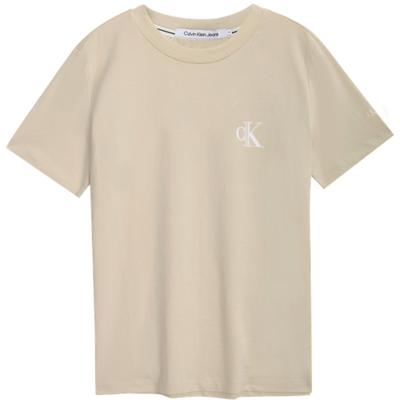 Calvin Klein Cotton Letter Print Breathable Short Sleeve T-Shirt Unisex Tops Off-White J400211ACF