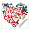 Holiday Glass Clings Merry Christmas Window Cling, Heart Shaped Sticker with Santa Claus Xmas Creative Home Accents Tree Balls, Winter Static
