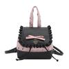 Exquisite Fashionable Women's Ballet Style Backpack Korean INS Trendy Bow Polka Dot Lace Trim Small Bucket Bag for Daily Travel