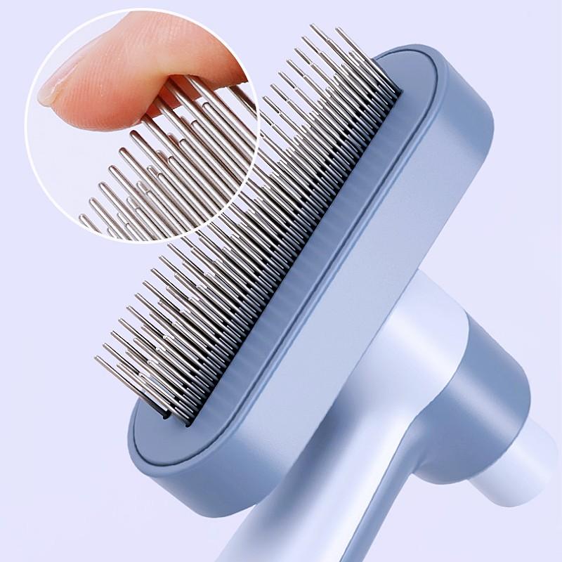Dog Comb Self Cleaning Dog Brush Adjustable Flea Pet Comb Double Row Combs for Dogs Hair Cleaning Massage Cat Comb Pet Grooming