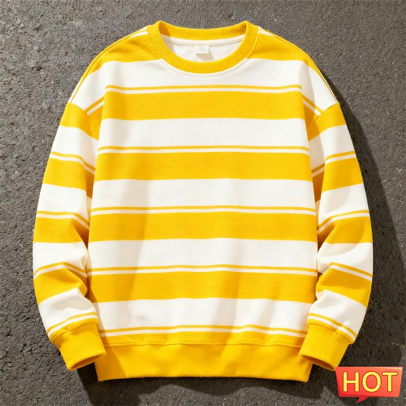 Retro Gestreifte Grafische Sweatshirts Für Herren Mode Lässig Herbst Langarm 3D Gedrucktes Hässliches Sweatshirt Locker