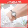 Moderne Runde Damenarmbanduhr mit Diamantbesatz und verstellbarem Armband für den Freizeitgebrauch