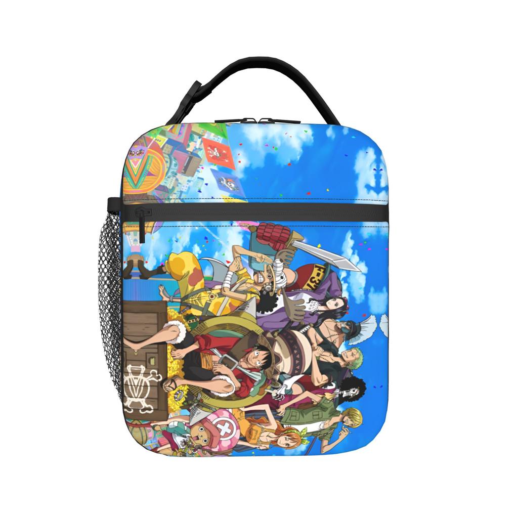 Custom One Pieces Thermal Insulated Lunch Bags Women Men Manga Portable Lunch Container for School Storage Food Box