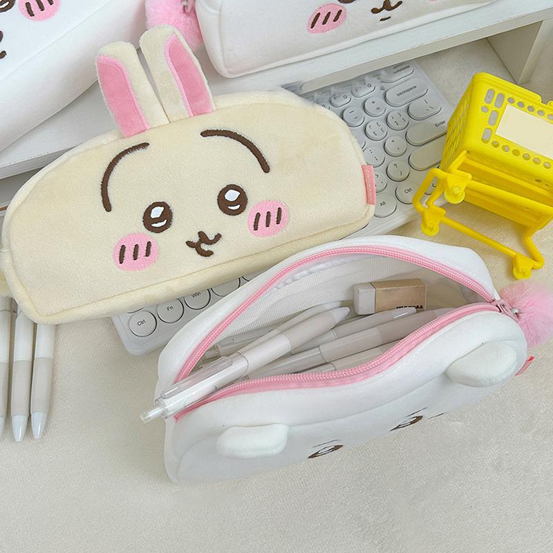 Cute Japanese Anime Chiikawa Stationery Box Kawaii Usagi Hachiware Student Large Capacity Cartoon Stationery Bag Birthday Gifts