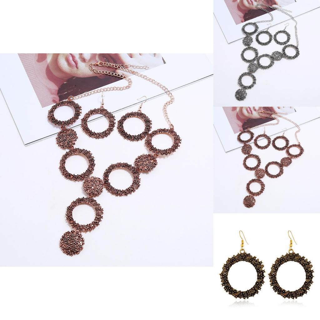 Retro Alloy Necklace Jewelry Set With Gold Plated Finish For Art Fashion Enthusiasts