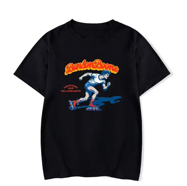 

Benson Boone Merch Fireworks And Rollerblades T-shirt size S-5XL Unisex T-Shirt XXXXL
