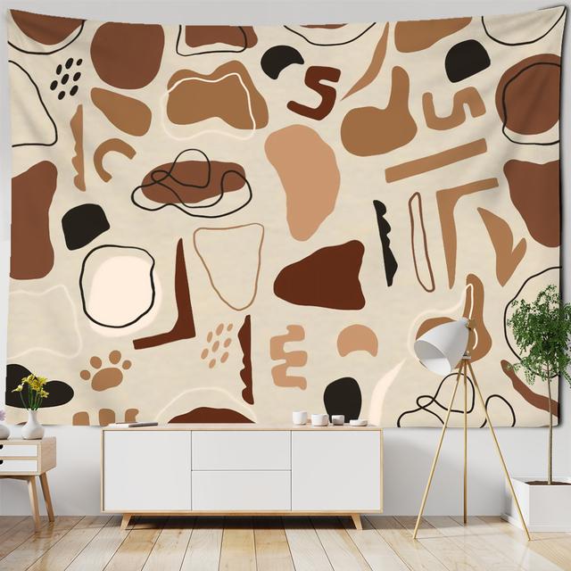 Ilustrație de linie simplă Tapiserie Agățat pe perete Pictură în ulei retro Stil boem În Decorul casei Fundal pânză