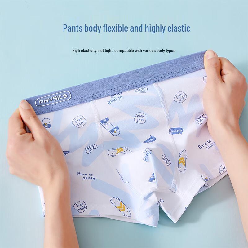 Mao Ren Boys' Pure Cotton Antibacterial Boxer Briefs
