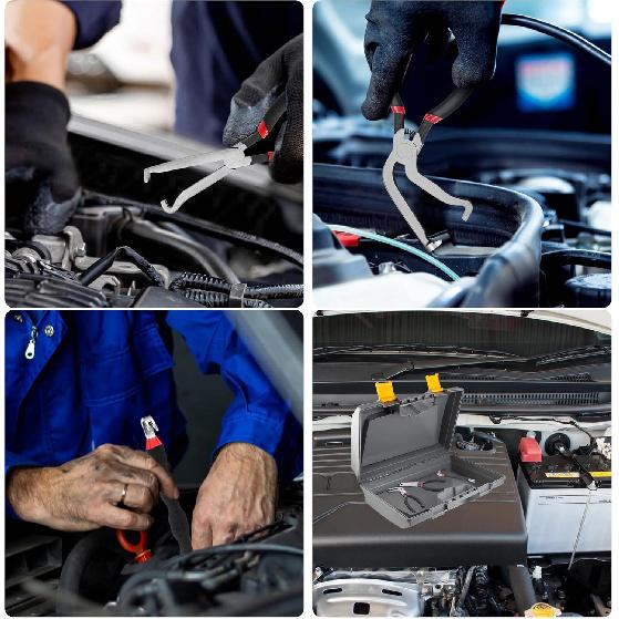 3Pcs Electrical Disconnect Pliers 37960/37980, Electrical Connector Pliers Sets(Straight & 60°Bend & 2 Head Separator), Push Tab Style Plugs for