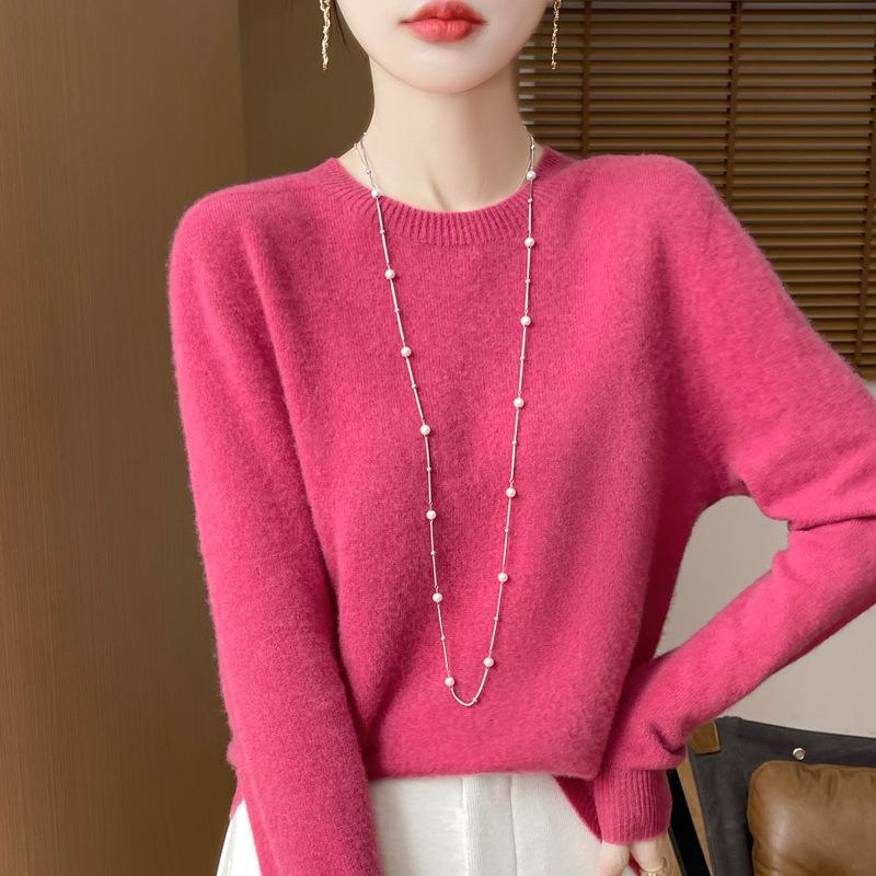 

Autumn/Winter 2025 Women s 100% Wool Seamless Round Neck Pullover Sweater M